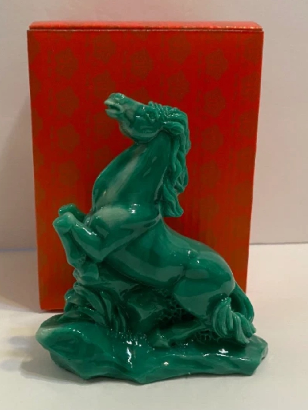 Feng Shui 4” Green horse Figurine Wealth Lucky Figurine Gift & Home Decor’